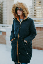 Load image into Gallery viewer, Happy Go Lucky Reversible Fur Hood Coat