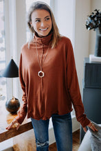 Load image into Gallery viewer, Dolman Cowl Neck Top in Rust