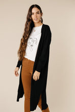 Load image into Gallery viewer, Duster Open Knit Cardigan in Black